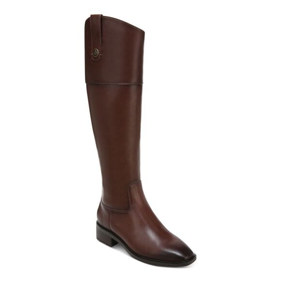 NWT SAM EDELMAN Womens Brown Drina Almond Block Heel Leather Riding Boot 8 M - Picture 1 of 5